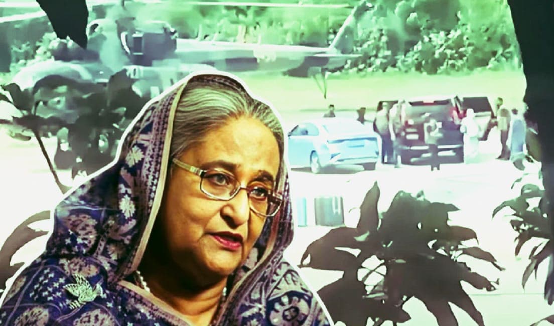 শেখ হাসিনার পালিয়ে যাওয়ার মুহূর্ত